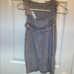 Ruffled grey tank